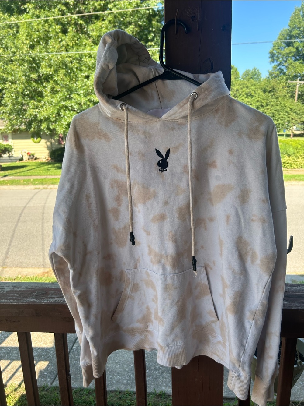 Missguided Pink & Cream Logo Ribbon Hoodie